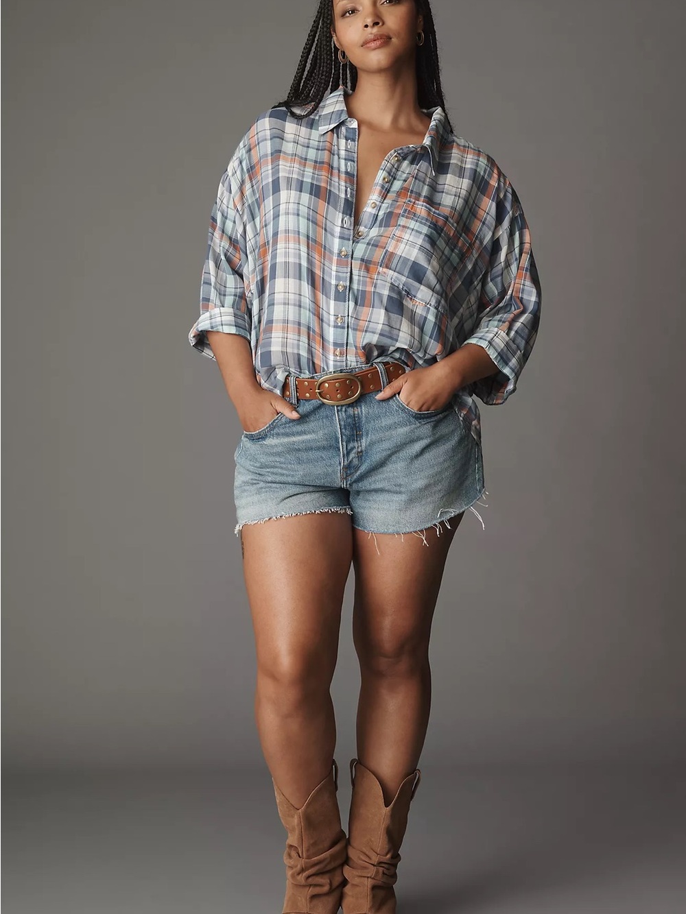 Pilcro Long-Sleeve Oversized Buttondown Shirt - Picture 6 of 13